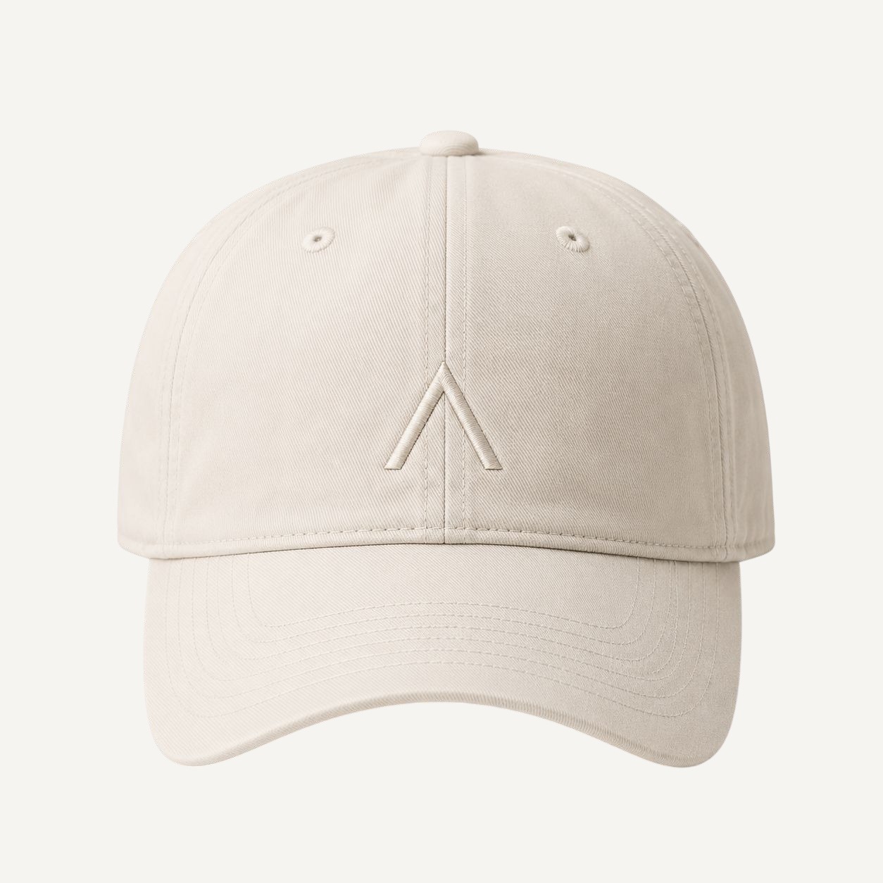 Exodus hat in bone white with raised tonal mark